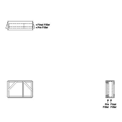 Aire-Loc Side Access Double Flat Bank Filter Housing 1 High 1-1/2 Wide 2-Inch Pre-Filter / 2-Inch Final-Filter