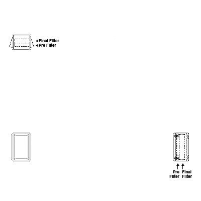 Aire-Loc Side Access Double Flat Bank Filter Housing 1 High 1/2 Wide 2-Inch Pre-Filter / 2-Inch Final-Filter