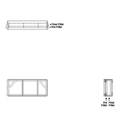 Aire-Loc Side Access Double Flat Bank Filter Housing 1 High 2-1/2 Wide 2-Inch Pre-Filter / 2-Inch Final-Filter