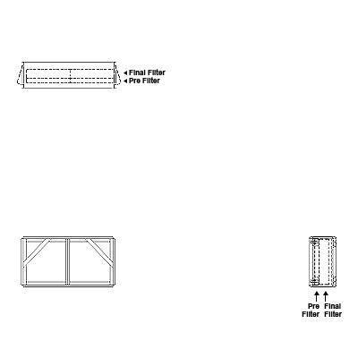 Aire-Loc Side Access Double Flat Bank Filter Housing 1 High 2 Wide 2-Inch Pre-Filter / 2-Inch Final-Filter