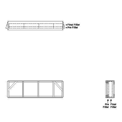 Aire-Loc Side Access Double Flat Bank Filter Housing 1 High 3-1/2 Wide 2-Inch Pre-Filter / 2-Inch Final-Filter