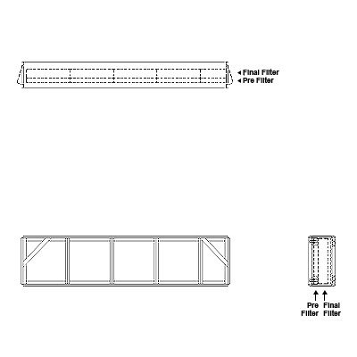 Aire-Loc Side Access Double Flat Bank Filter Housing 1 High 4-1/2 Wide 2-Inch Pre-Filter / 2-Inch Final-Filter