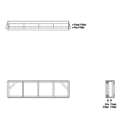 Aire-Loc Side Access Double Flat Bank Filter Housing 1 High 4 Wide 2-Inch Pre-Filter / 2-Inch Final-Filter