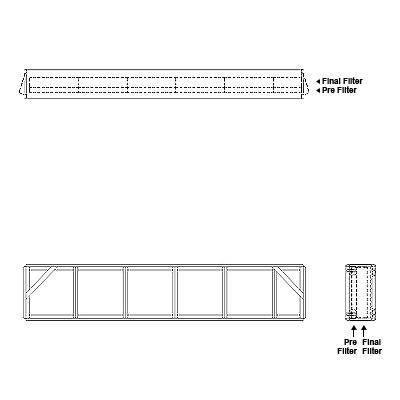 Aire-Loc Side Access Double Flat Bank Filter Housing 1 High 5-1/2 Wide 2-Inch Pre-Filter / 2-Inch Final-Filter