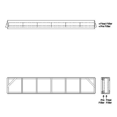 Aire-Loc Side Access Double Flat Bank Filter Housing 1 High 6 Wide 2-Inch Pre-Filter / 2-Inch Final-Filter