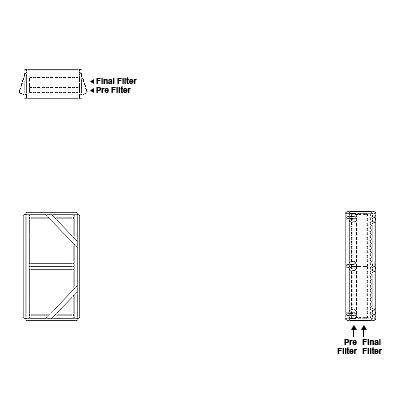 Aire-Loc Side Access Double Flat Bank Filter Housing 2 High 1 Wide 2-Inch Pre-Filter / 2-Inch Final-Filter