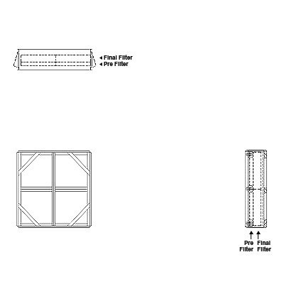 Aire-Loc Side Access Double Flat Bank Filter Housing 2 High 2 Wide 2-Inch Pre-Filter / 2-Inch Final-Filter