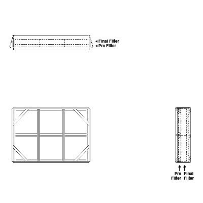 Aire-Loc Side Access Double Flat Bank Filter Housing 2 High 3 Wide 2-Inch Pre-Filter / 2-Inch Final-Filter