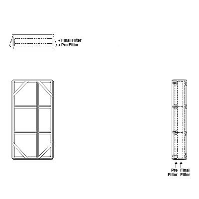Aire-Loc Side Access Double Flat Bank Filter Housing 3 High 1-1/2 Wide 2-Inch Pre-Filter / 2-Inch Final-Filter