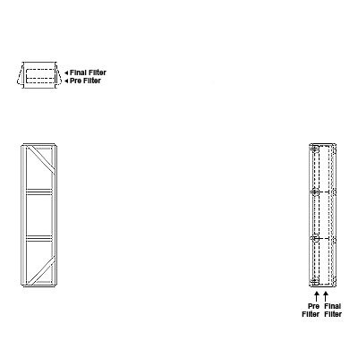 Aire-Loc Side Access Double Flat Bank Filter Housing 3 High 1/2 Wide 2-Inch Pre-Filter / 2-Inch Final-Filter