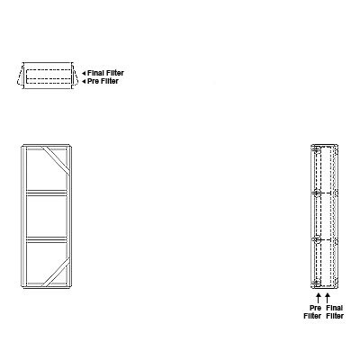 Aire-Loc Side Access Double Flat Bank Filter Housing 3 High 1 Wide 2-Inch Pre-Filter / 2-Inch Final-Filter