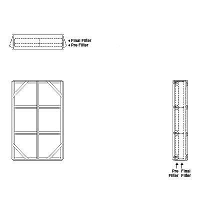 Aire-Loc Side Access Double Flat Bank Filter Housing 3 High 2 Wide 2-Inch Pre-Filter / 2-Inch Final-Filter