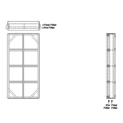Aire-Loc Side Access Double Flat Bank Filter Housing 4 High 2 Wide 2-Inch Pre-Filter / 2-Inch Final-Filter