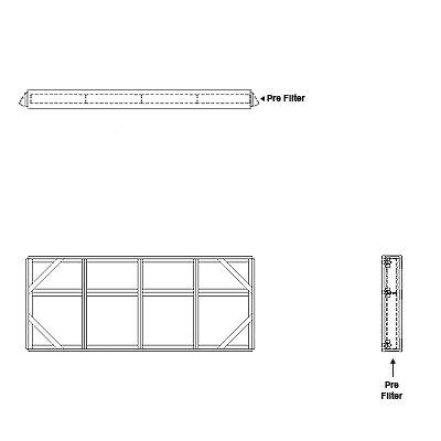 Aire-Loc Side Access Flat Bank Filter Housing 1-1/2 High 4 Wide 2-Inch Pre-Filter