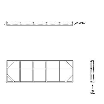 Aire-Loc Side Access Flat Bank Filter Housing 1-1/2 High 5 Wide 2-Inch Pre-Filter