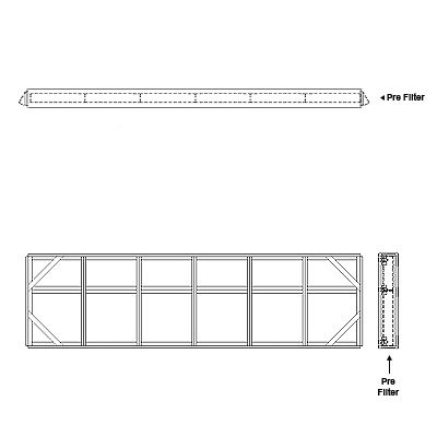 Aire-Loc Side Access Flat Bank Filter Housing 1-1/2 High 6 Wide 2-Inch Pre-Filter