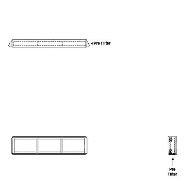 Aire-Loc Side Access Flat Bank Filter Housing 1/2 High 3 Wide 2-Inch Pre-Filter