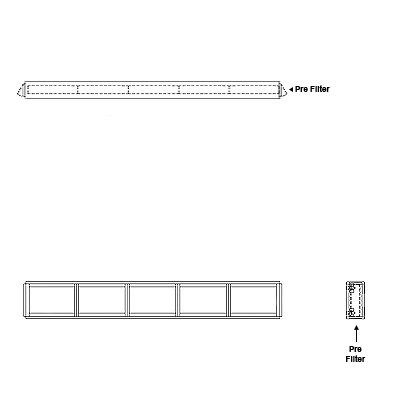 Aire-Loc Side Access Flat Bank Filter Housing 1/2 High 5 Wide 2-Inch Pre-Filter
