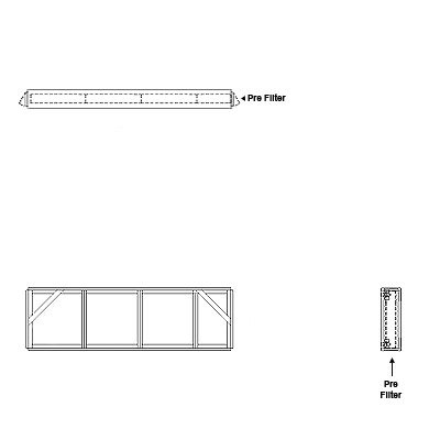 Aire-Loc Side Access Flat Bank Filter Housing 1 High 3-1/2 Wide 2-Inch Pre-Filter