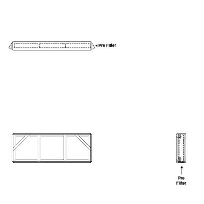 Aire-Loc Side Access Flat Bank Filter Housing 1 High 3 Wide 2-Inch Pre-Filter