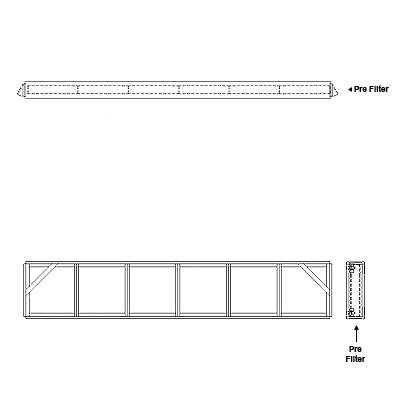 Aire-Loc Side Access Flat Bank Filter Housing 1 High 6 Wide 2-Inch Pre-Filter