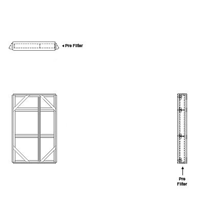 Aire-Loc Side Access Flat Bank Filter Housing 2-1/2 High 1-1/2 Wide 2-Inch Pre-Filter