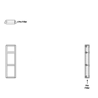 Aire-Loc Side Access Flat Bank Filter Housing 2-1/2 High 1/2 Wide 2-Inch Pre-Filter