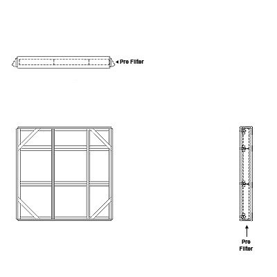 Aire-Loc Side Access Flat Bank Filter Housing 2-1/2 High 2-1/2 Wide 2-Inch Pre-Filter