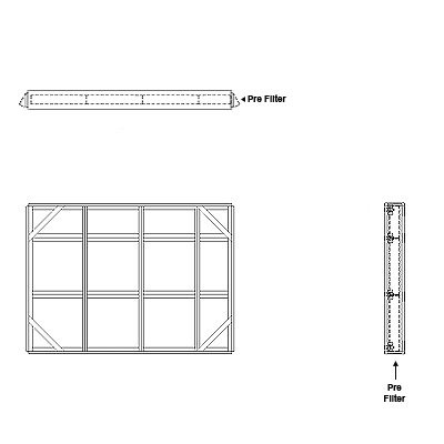 Aire-Loc Side Access Flat Bank Filter Housing 2-1/2 High 3-1/2 Wide 2-Inch Pre-Filter