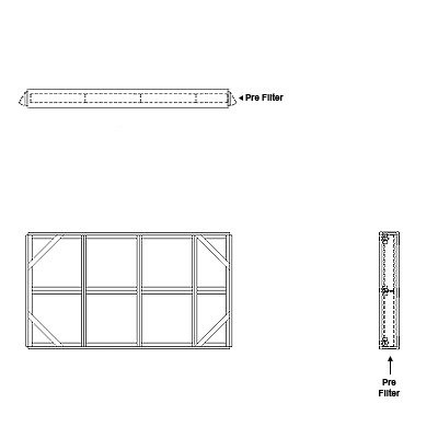 Aire-Loc Side Access Flat Bank Filter Housing 2 High 3-1/2 Wide 2-Inch Pre-Filter