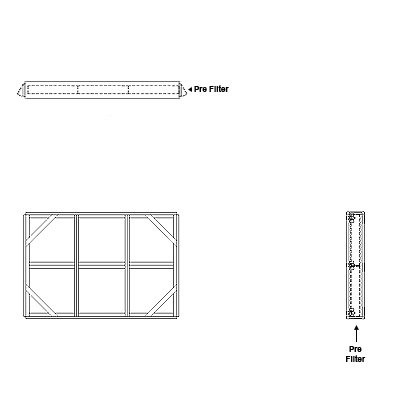 Aire-Loc Side Access Flat Bank Filter Housing 2 High 3 Wide 2-Inch Pre-Filter