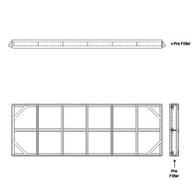 Aire-Loc Side Access Flat Bank Filter Housing 2 High 6 Wide 2-Inch Pre-Filter