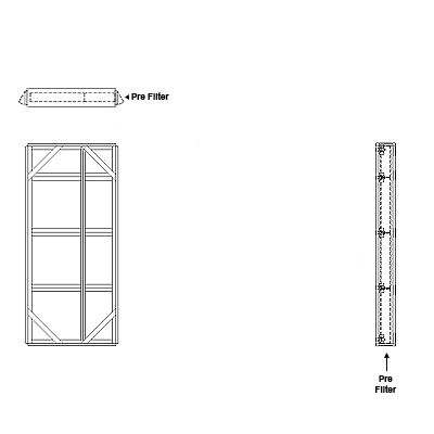 Aire-Loc Side Access Flat Bank Filter Housing 3-1/2 High 1-1/2 Wide 2-Inch Pre-Filter
