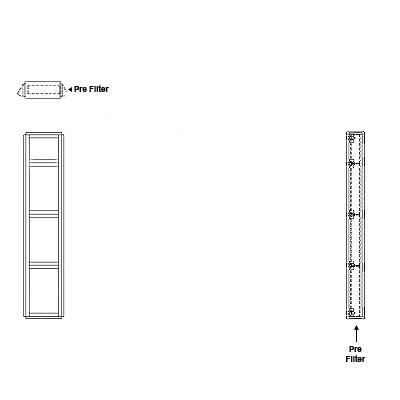 Aire-Loc Side Access Flat Bank Filter Housing 3-1/2 High 1/2 Wide 2-Inch Pre-Filter