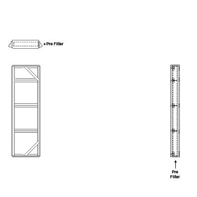 Aire-Loc Side Access Flat Bank Filter Housing 3-1/2 High 1 Wide 2-Inch Pre-Filter