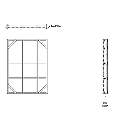 Aire-Loc Side Access Flat Bank Filter Housing 3-1/2 High 2-1/2 Wide 2-Inch Pre-Filter