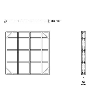 Aire-Loc Side Access Flat Bank Filter Housing 3-1/2 High 3-1/2 Wide 2-Inch Pre-Filter