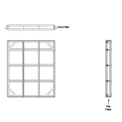 Aire-Loc Side Access Flat Bank Filter Housing 3-1/2 High 3 Wide 2-Inch Pre-Filter