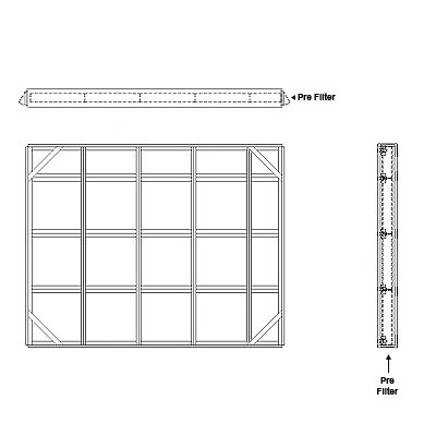 Aire-Loc Side Access Flat Bank Filter Housing 3-1/2 High 4-1/2 Wide 2-Inch Pre-Filter