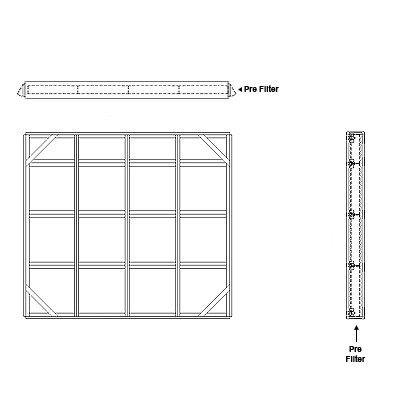 Aire-Loc Side Access Flat Bank Filter Housing 3-1/2 High 4 Wide 2-Inch Pre-Filter