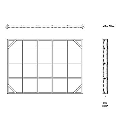 Aire-Loc Side Access Flat Bank Filter Housing 3-1/2 High 5 Wide 2-Inch Pre-Filter
