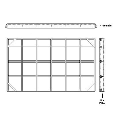 Aire-Loc Side Access Flat Bank Filter Housing 3-1/2 High 6 Wide 2-Inch Pre-Filter