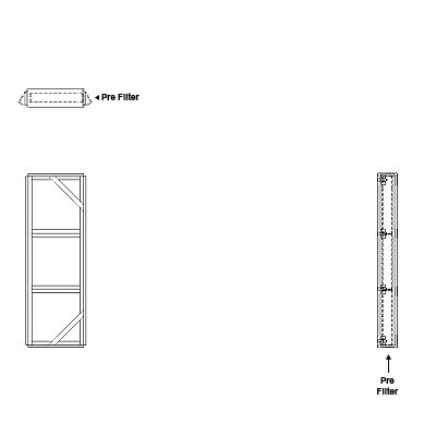 Aire-Loc Side Access Flat Bank Filter Housing 3 High 1 Wide 2-Inch Pre-Filter