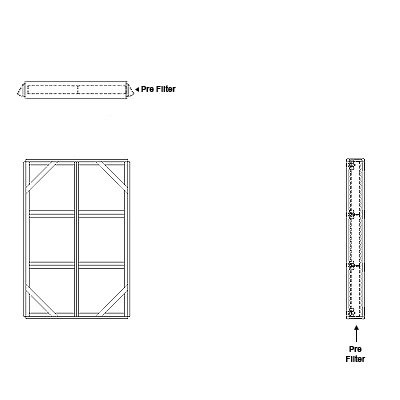 Aire-Loc Side Access Flat Bank Filter Housing 3 High 2 Wide 2-Inch Pre-Filter