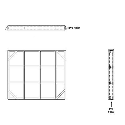 Aire-Loc Side Access Flat Bank Filter Housing 3 High 3-1/2 Wide 2-Inch Pre-Filter