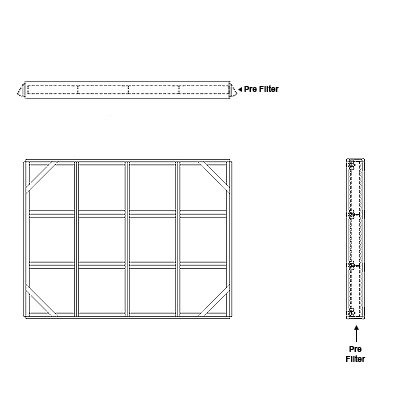 Aire-Loc Side Access Flat Bank Filter Housing 3 High 4 Wide 2-Inch Pre-Filter