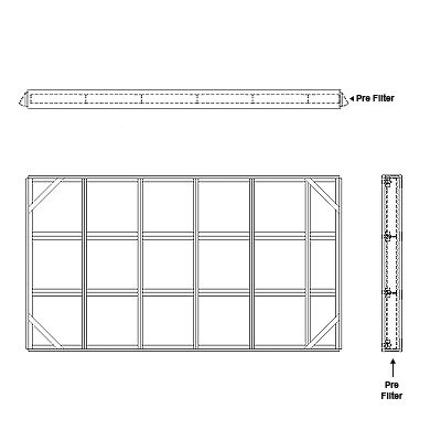 Aire-Loc Side Access Flat Bank Filter Housing 3 High 5-1/2 Wide 2-Inch Pre-Filter
