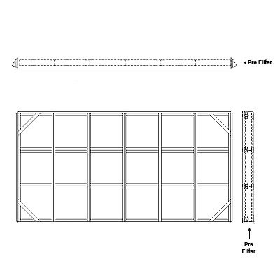 Aire-Loc Side Access Flat Bank Filter Housing 3 High 6 Wide 2-Inch Pre-Filter
