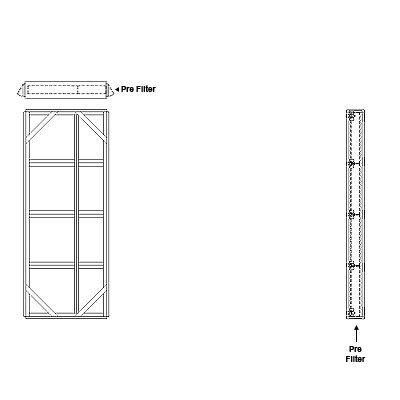 Aire-Loc Side Access Flat Bank Filter Housing 4 High 1-1/2 Wide 2-Inch Pre-Filter
