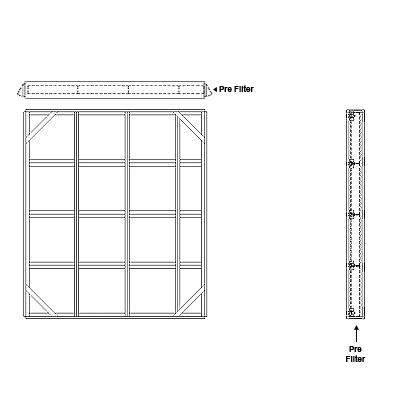 Aire-Loc Side Access Flat Bank Filter Housing 4 High 3-1/2 Wide 2-Inch Pre-Filter